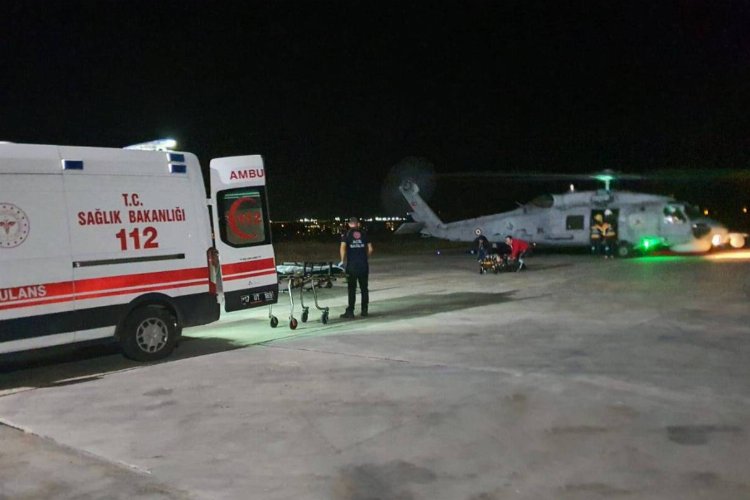 Gökçeada’dan iki hasta Çanakkale’ye ‘hava’dan sevk edildi