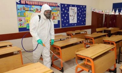 Gebze’deki okullar dezenfekte ediliyor