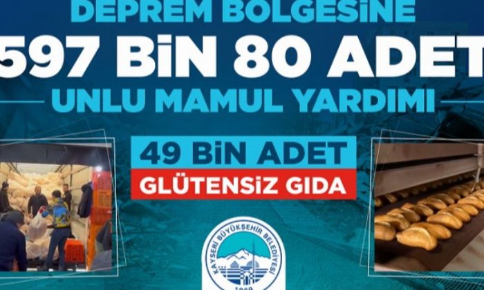 Kayseri Büyükşehir’den zelzele bölgesine ‘unlu’ yardım