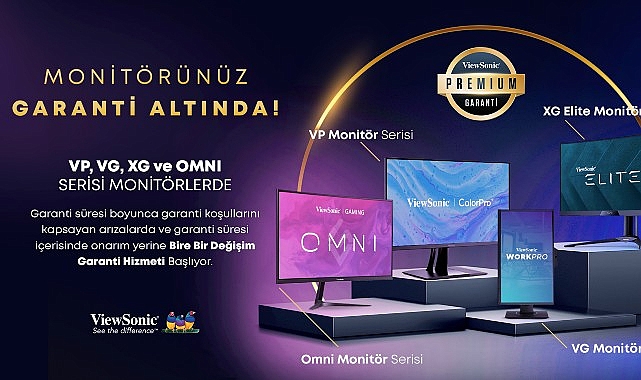 ViewSonic, yüksek standartlı monitör serileri için ‘Premium Garanti Hizmeti’ devrini başlattı