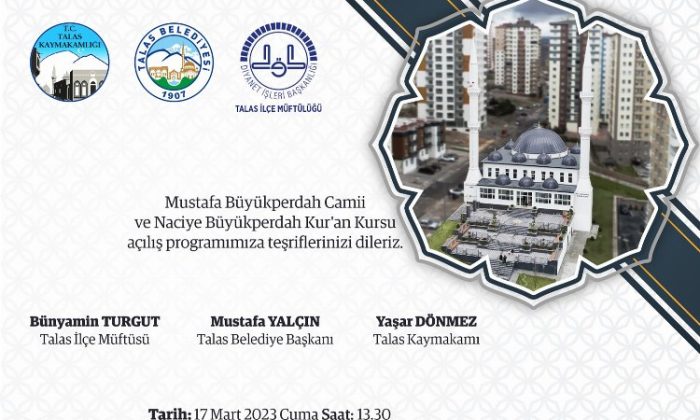 Kayseri Talas’ta Mustafa Büyükperdah Camii açılıyor
